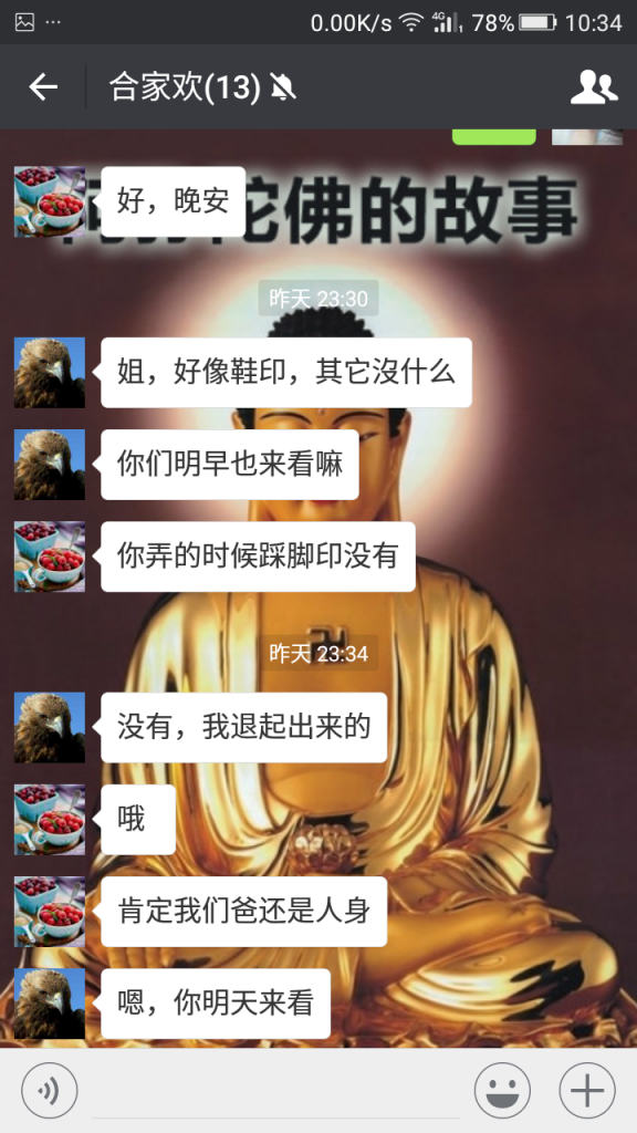 昨晚我外公的中阴身回家了,你们看我大姨和幺舅的聊天记录就明白了